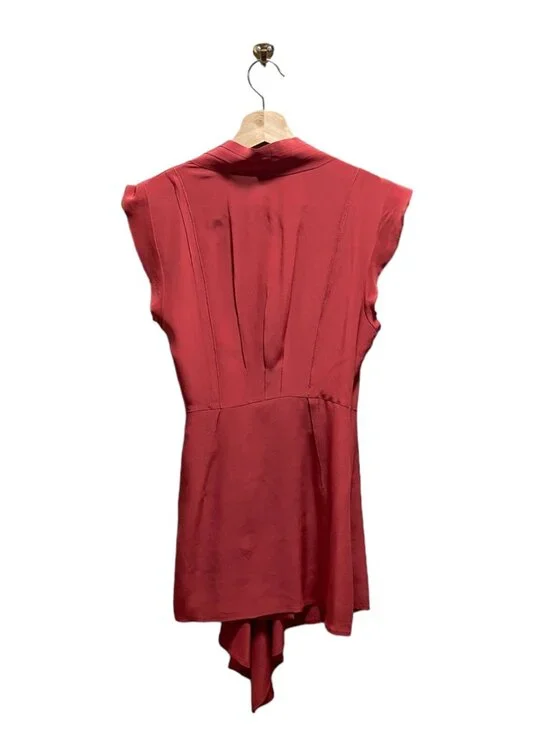 Anthropologie Fei Silk Wrap Top Terracotta Size 2 Minimalist Coastal Summer Boho - Picture 11 of 13